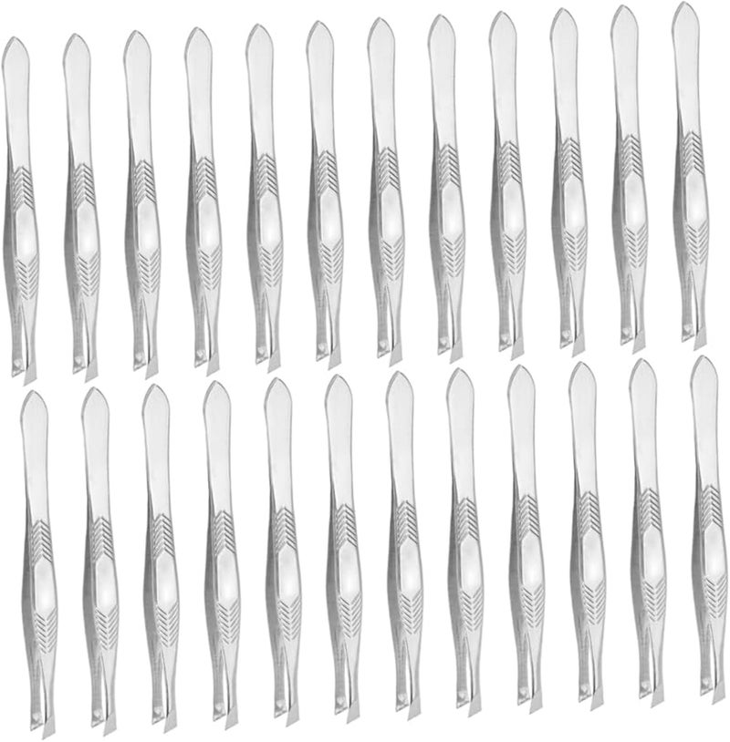 NOLITOY 24PCS Stainless Steel Tip Eyebrow Tweezers Heart Design For Ingrown Hair Removal - Image 1